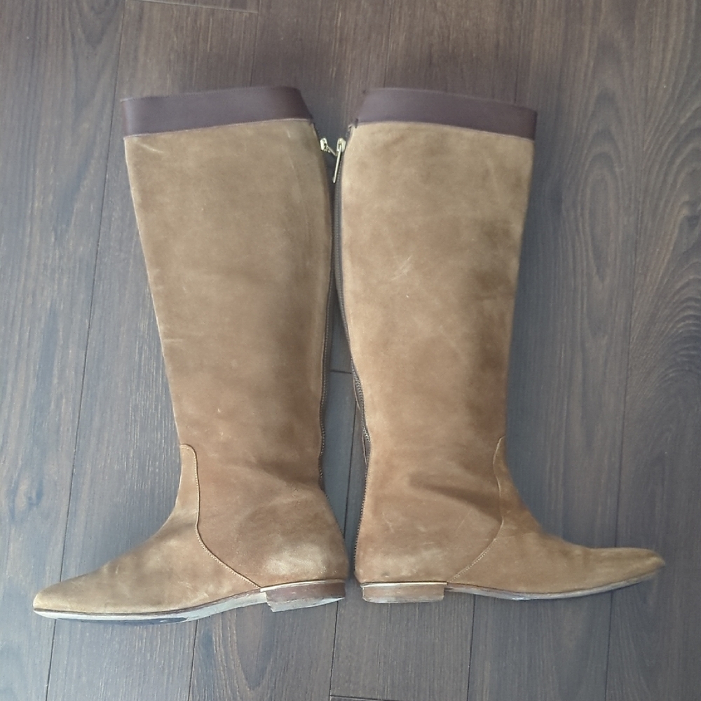Caroline Herrera Suede Leather Riding Boots - Picture 9 of 16